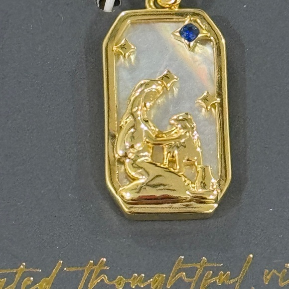 Virgo Zodiac Necklace – 14k Gold Dipped, Mother of Pearl - Picture 5 of 5